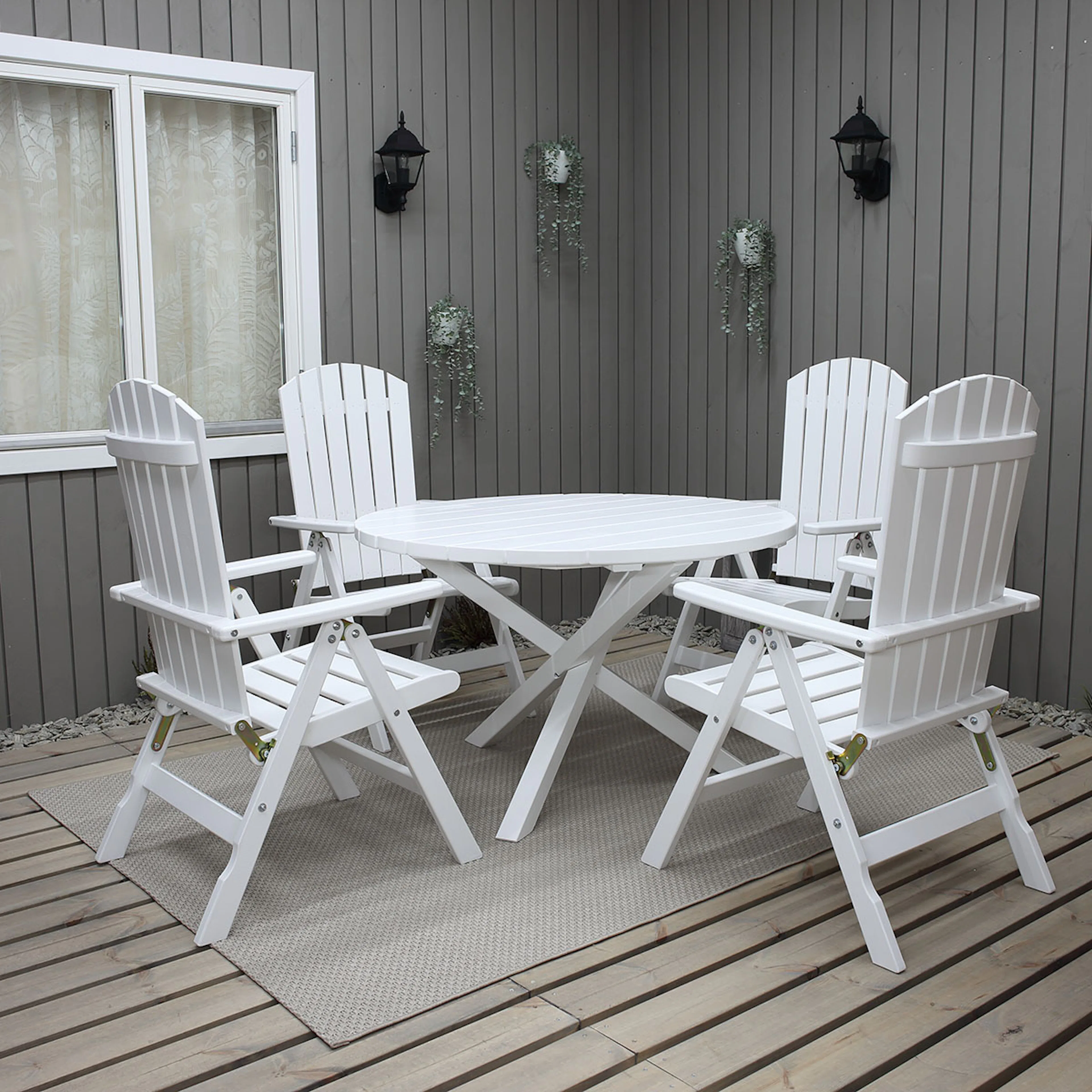 Matgrupp Baltic Garden Scottsdale Ø112 Med 4 Kungshamn Stolar