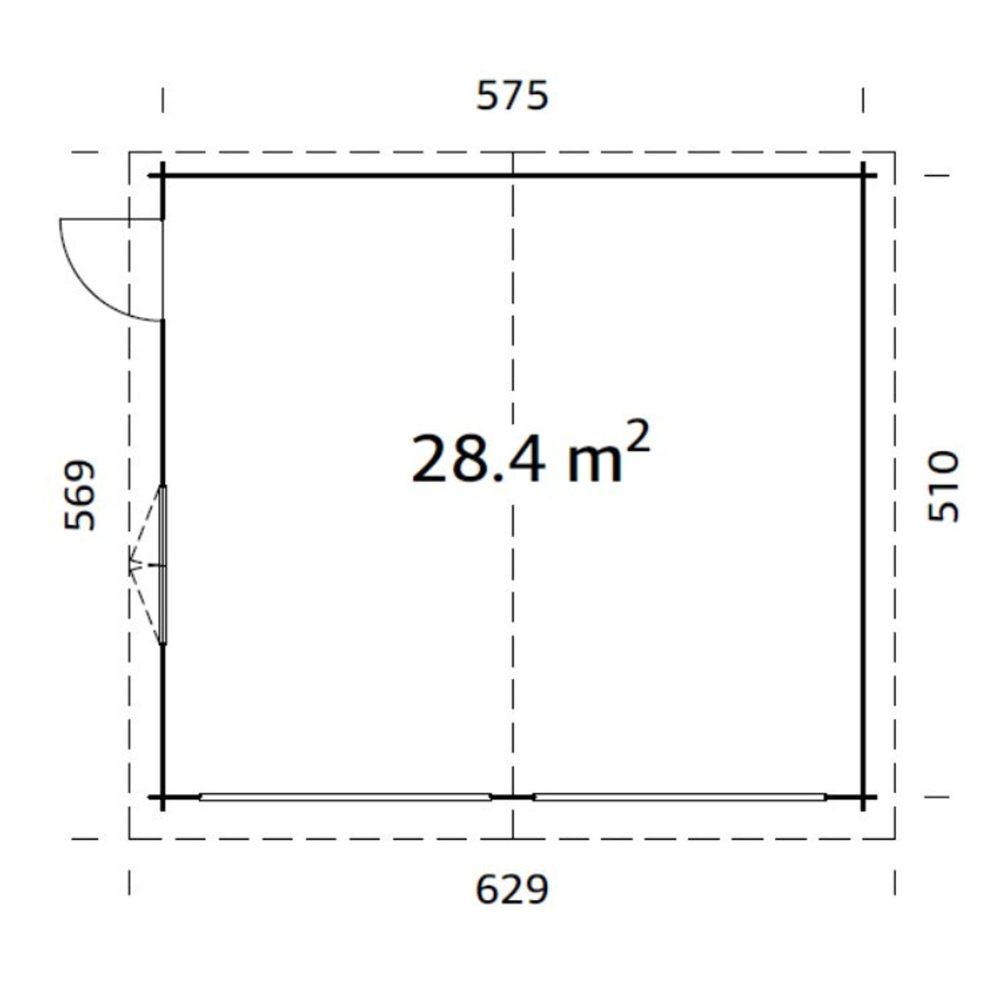 Roger 28,4 m2 kit Brun dippad