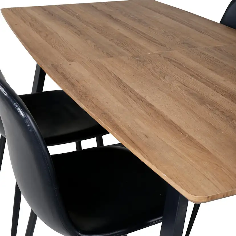 Matgrupp Venture Home Ina med 4 Pobbie Stolar Konstläder Svart