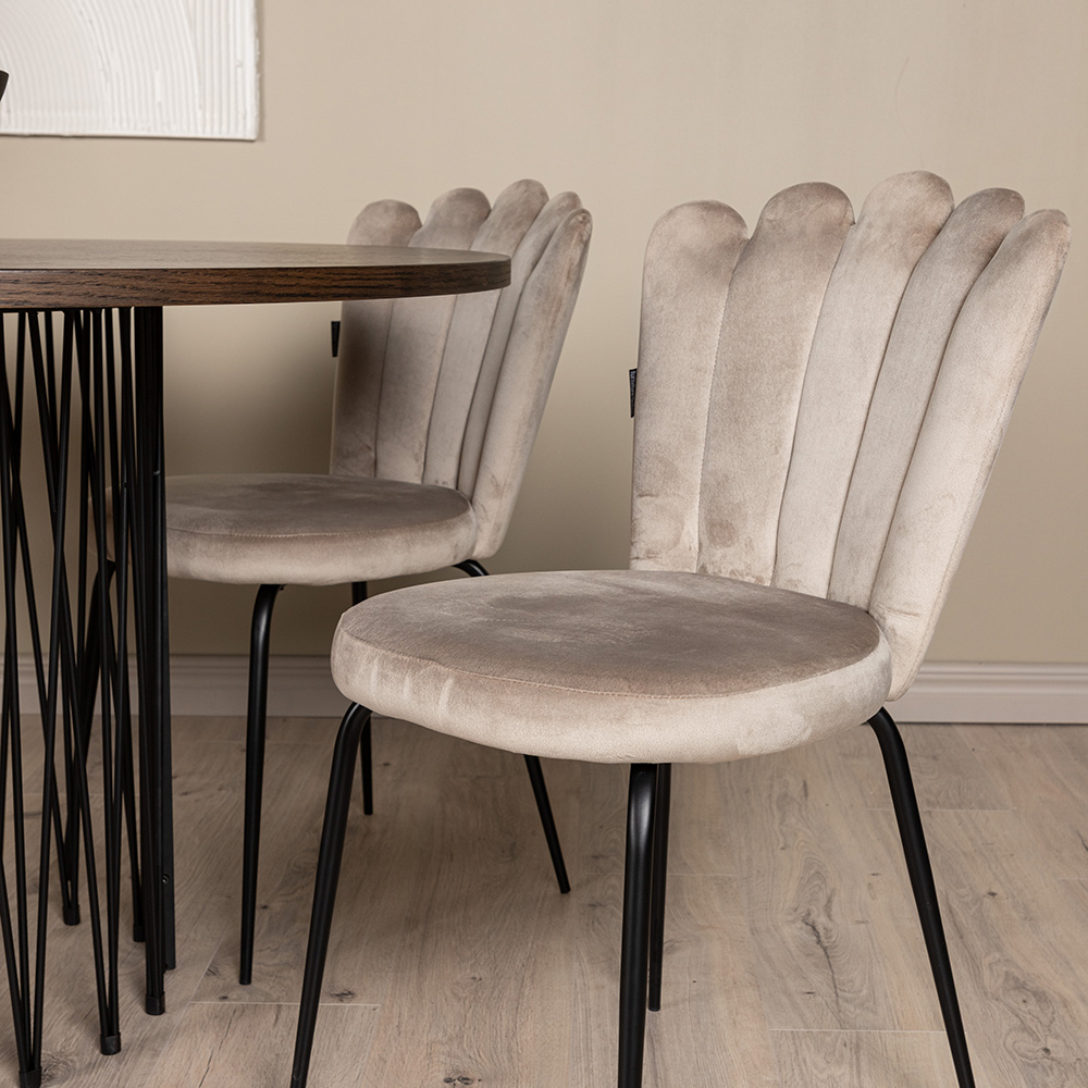 Matgrupp furniture/fashion Stone Ø120 cm med 4 Limhamn Light Stolar
