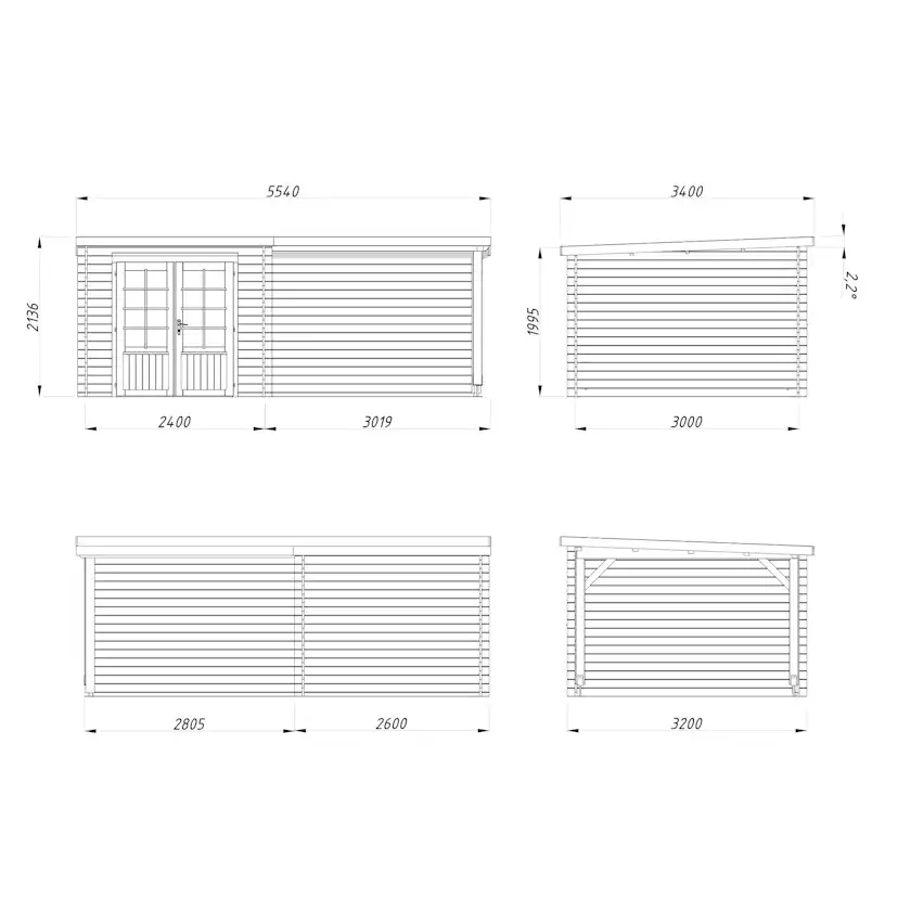 Ella 6,9+8,2 m2 Brun dippad