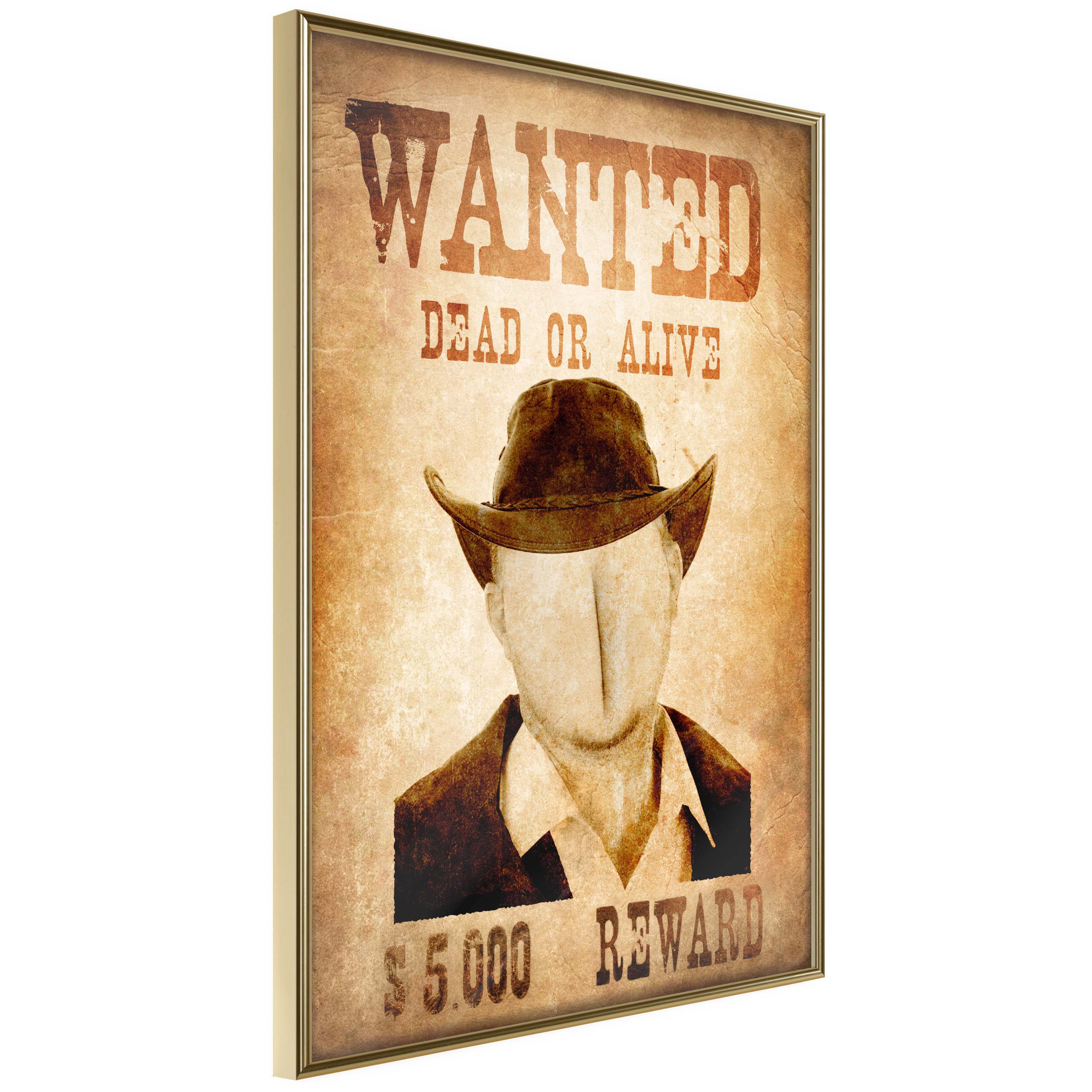 Affisch - Wanted [Poster] 40x60 Guld ram, 40x60 cm