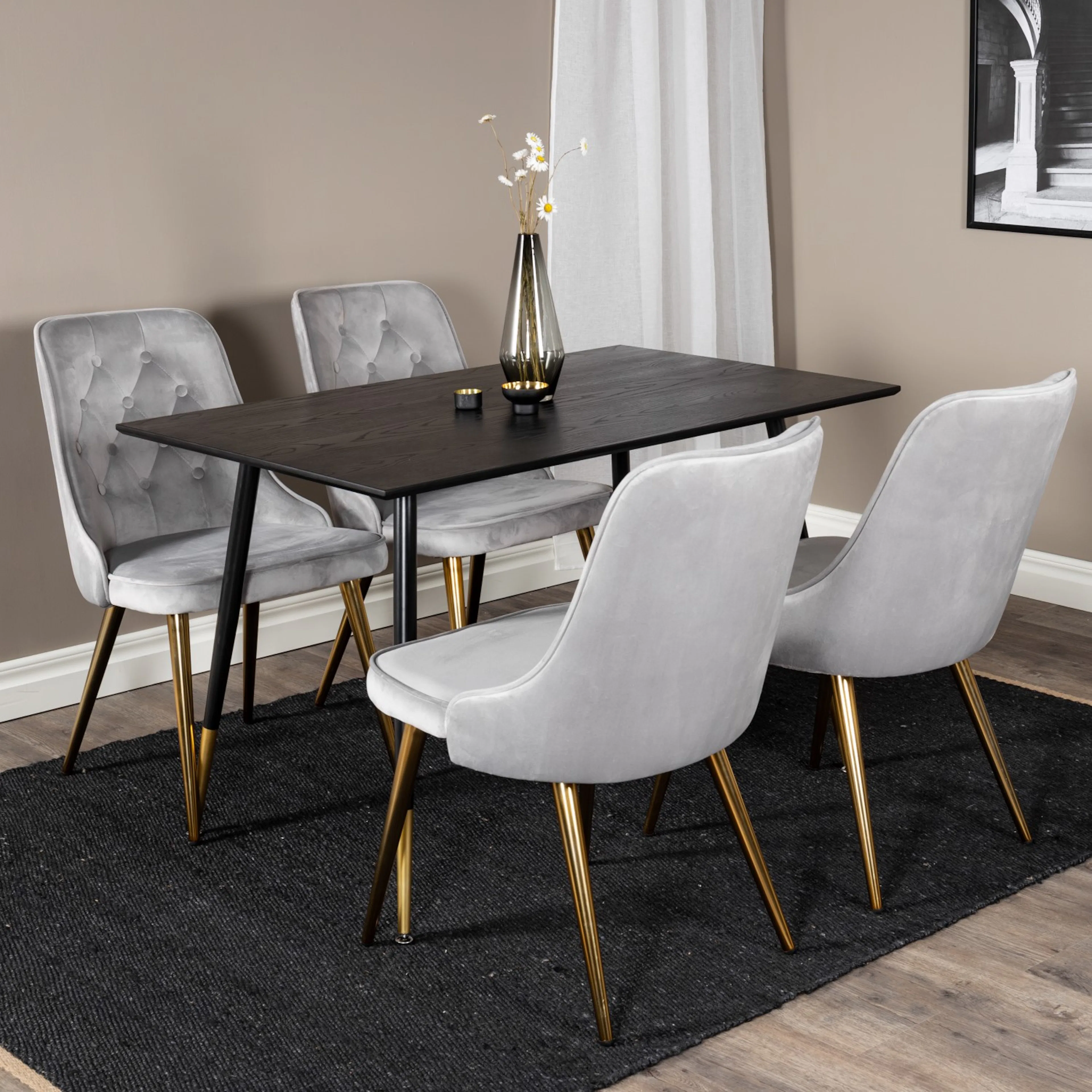 Svart/Mässing/Ljusgrå