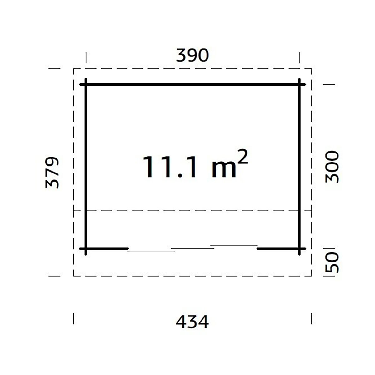 Ines 11,1 m2 Slide Plus NO Obehandlad med Slide Pro 2-lagers glas