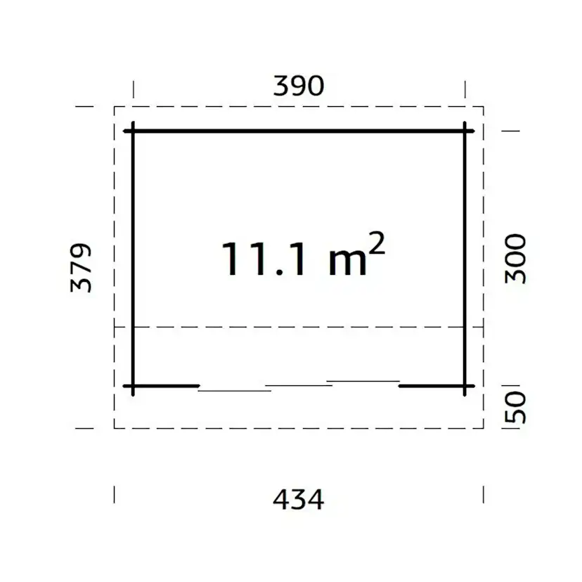 Ines 11,1 m2 Slide Plus NO Obehandlad med Slide Pro 2-lagers glas