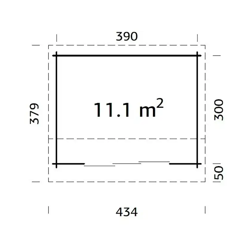 Ines 11,1 m2 Slide Plus NO Obehandlad med Slide Pro 2-lagers glas