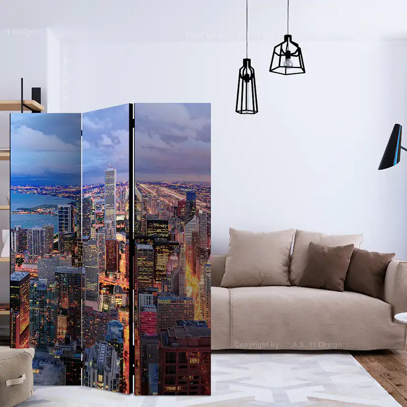 Rumsavdelare Skärmvägg Arkiio Illuminated Chicago 135x172 cm