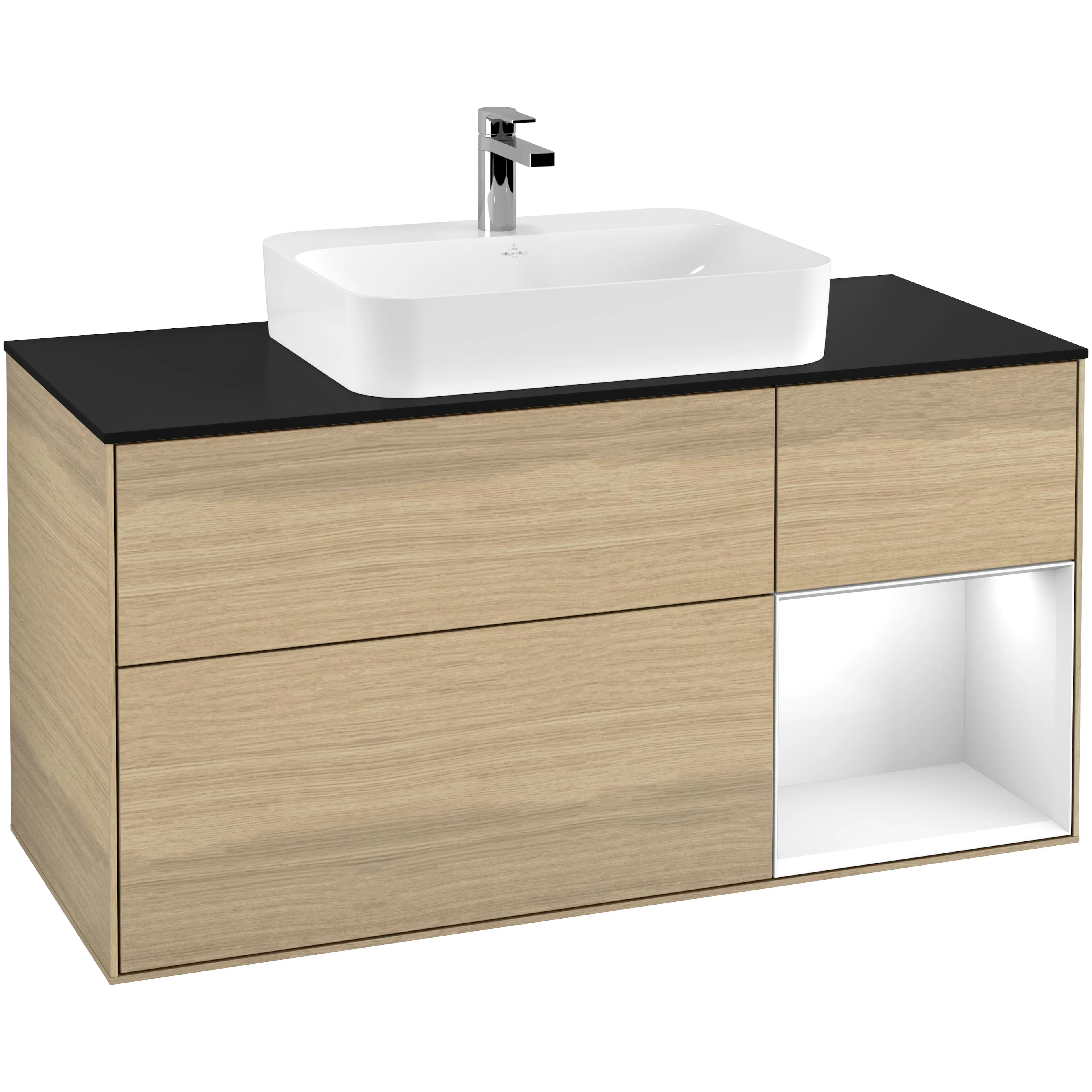 Tvättställsskåp Villeroy & Boch Finion med 3 Lådor Hylla och Bänkskiva för Ytmonterat Tvättställ