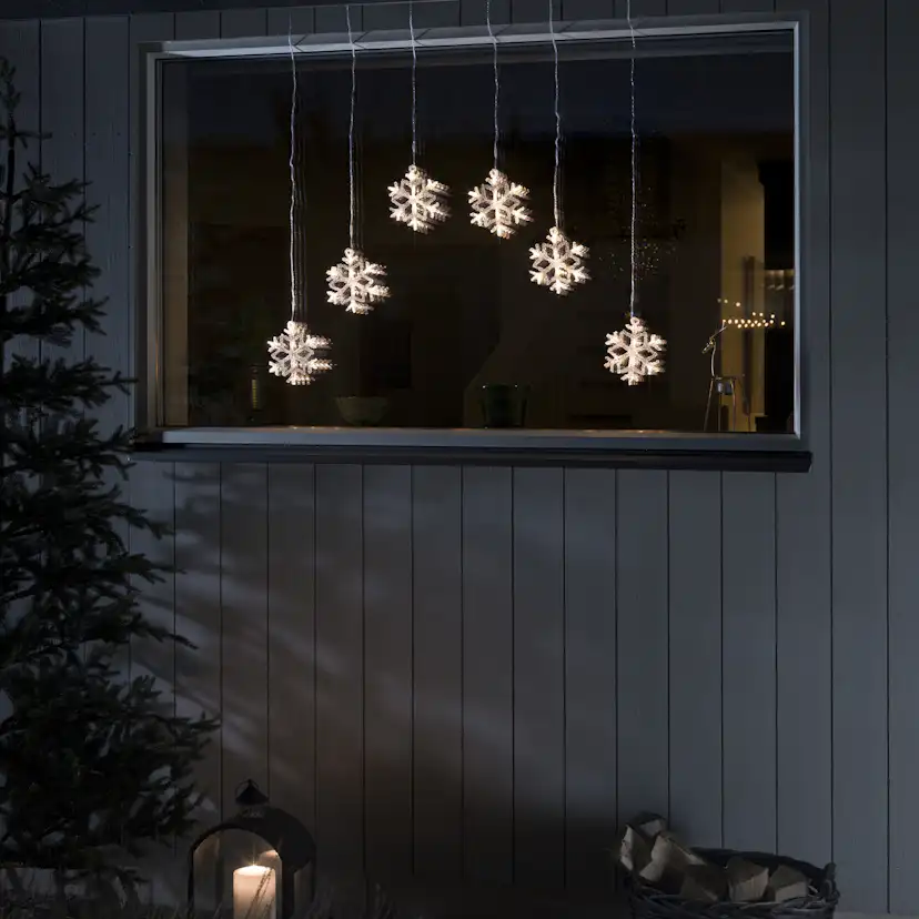 Gardinslinga Gnosjö Konstsmide 6 Snöflingor