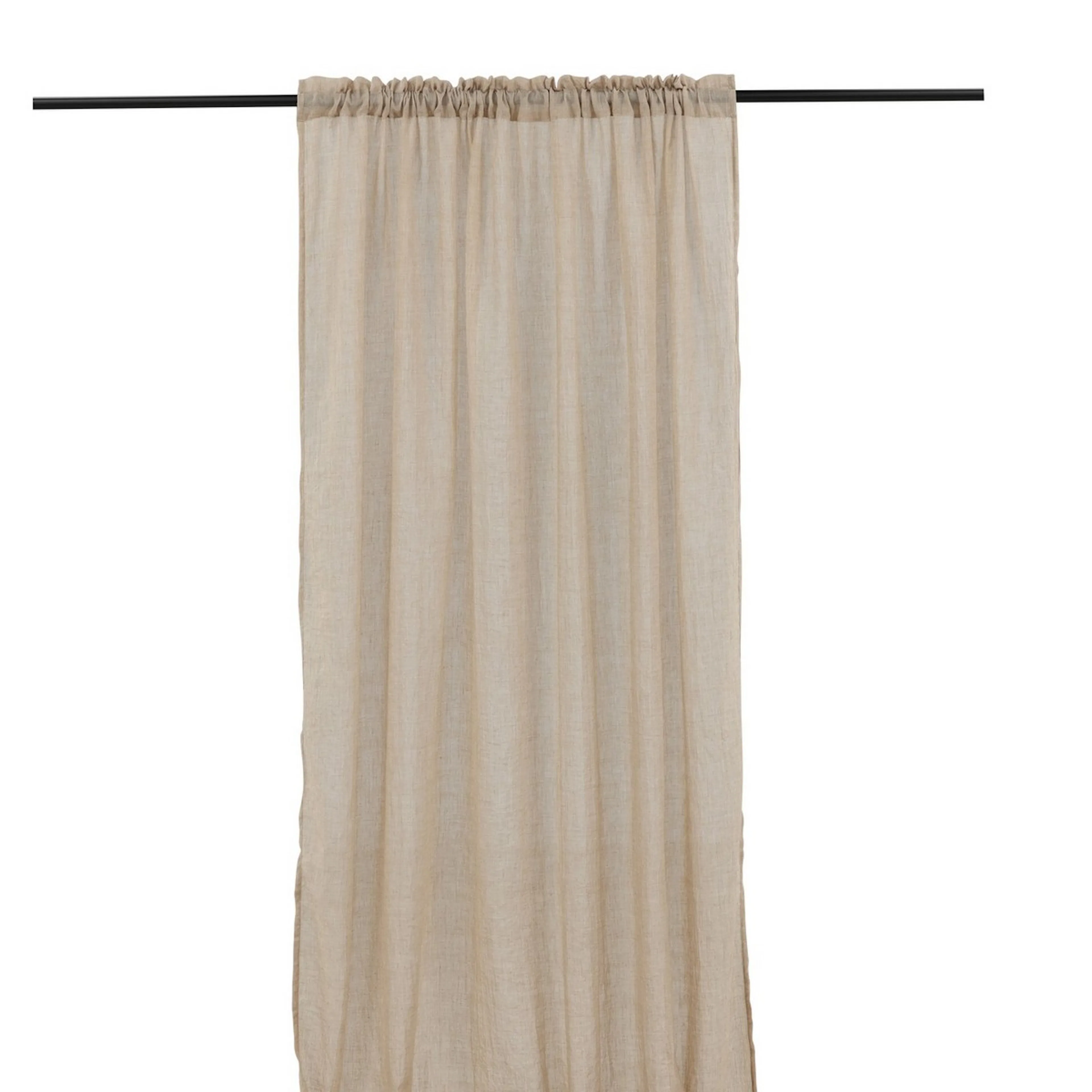 Elena Curtain Polyster/cotton - Beige - 135*290 - Channel Beige, Längd: 290 cm