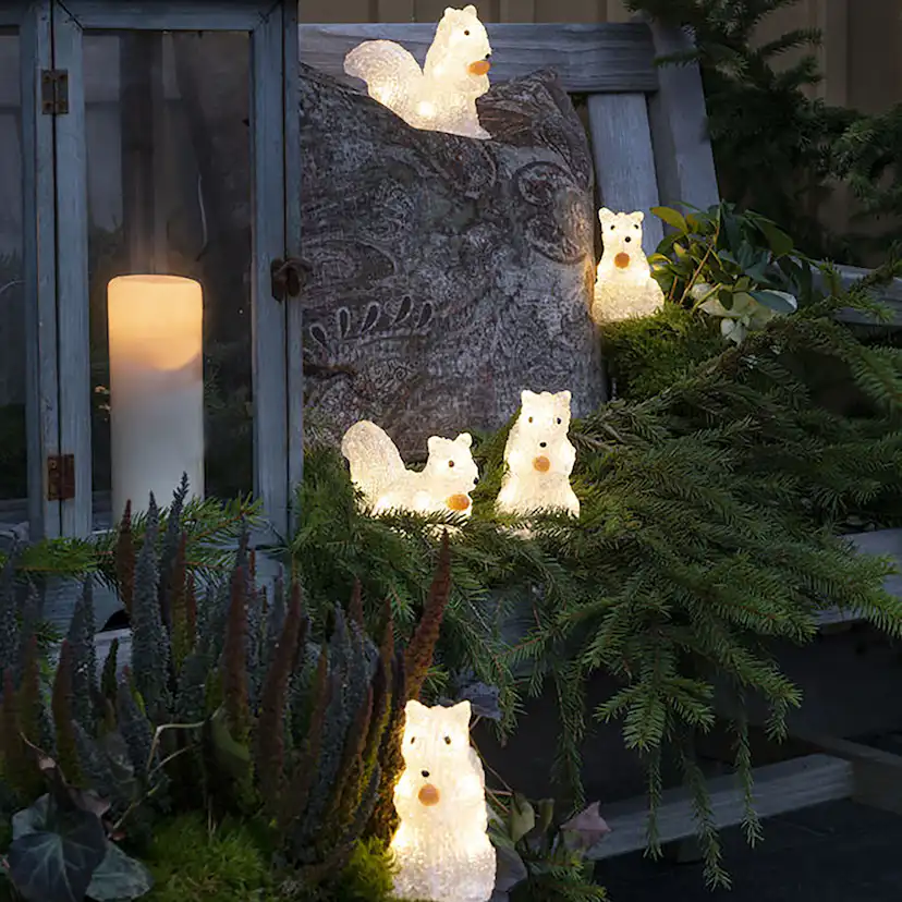 Dekorationsbelysning Gnosjö Konstsmide Ekorrar 5 st LED