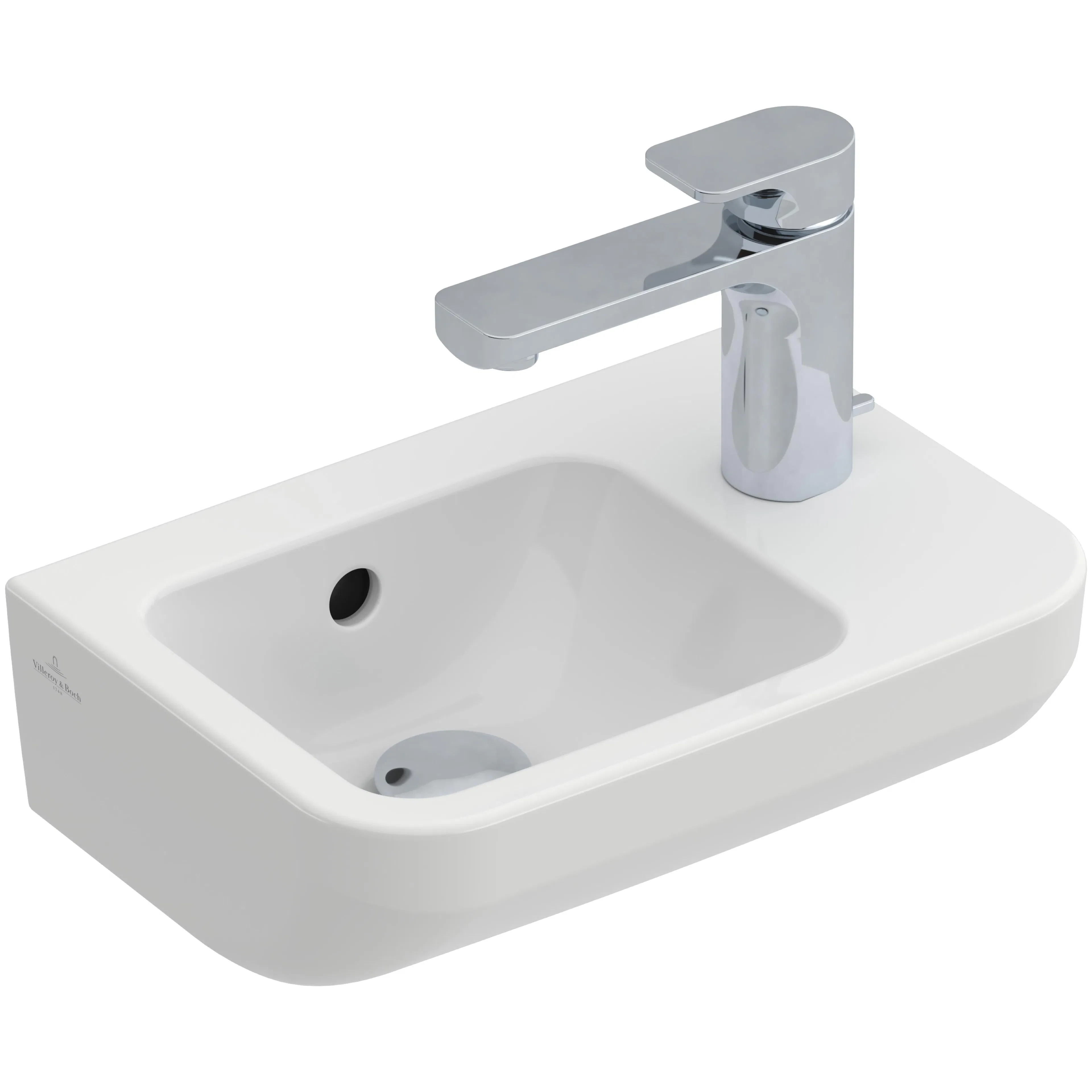 Tvättställ villeroy & Boch Architectura 437336R1 Vit Alpin CeramicPlus, Med Bräddavlopp, för Enhålsblandare