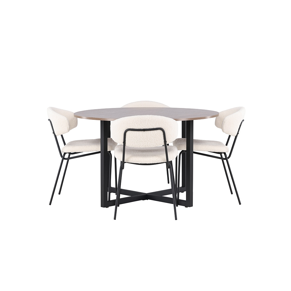 Matgrupp Venture Home Durango Ø 120 cm med 4 Chico Stolar