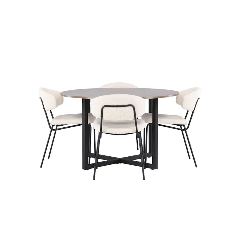Matgrupp Venture Home Durango Ø 120 cm med 4 Chico Stolar