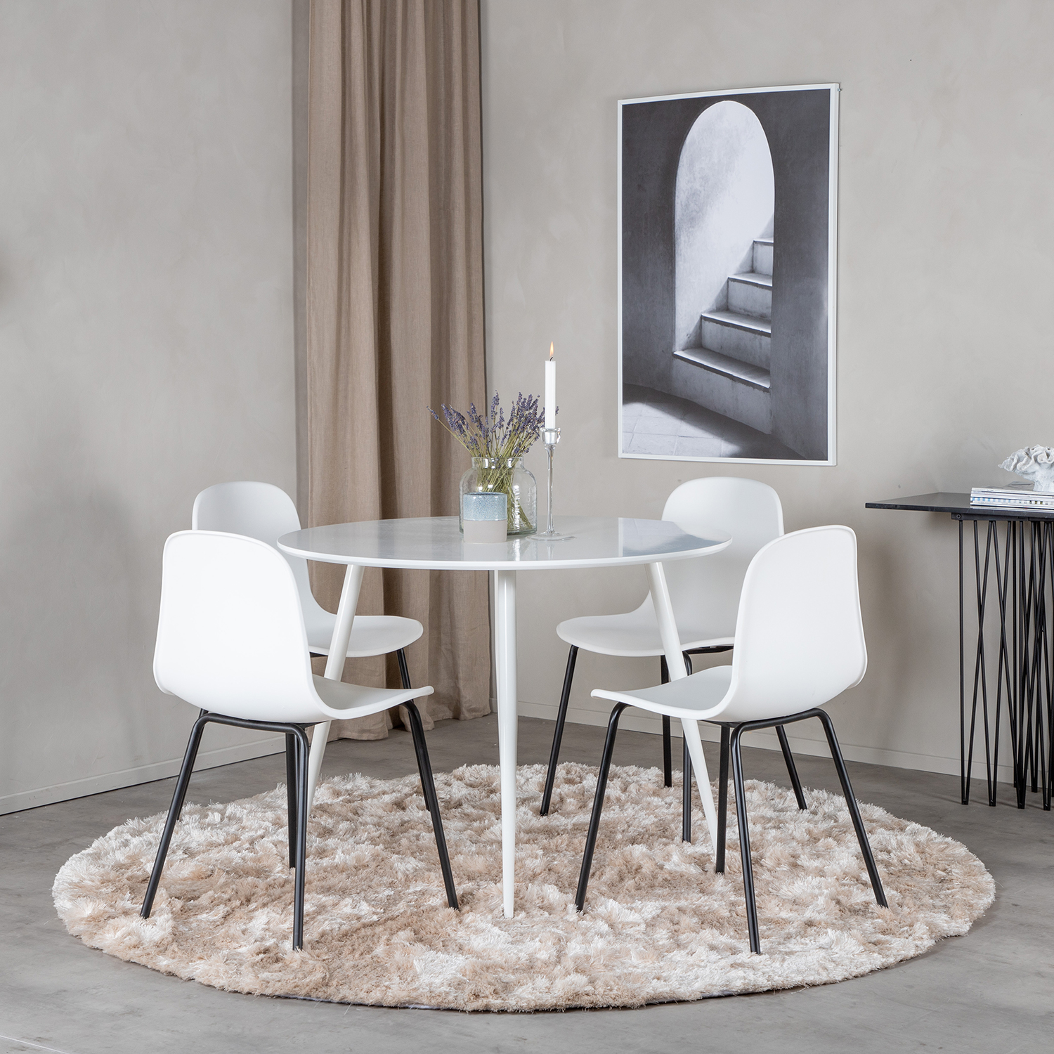 Matgrupp Venture Home Plake med 4 Ardi Stolar Runt