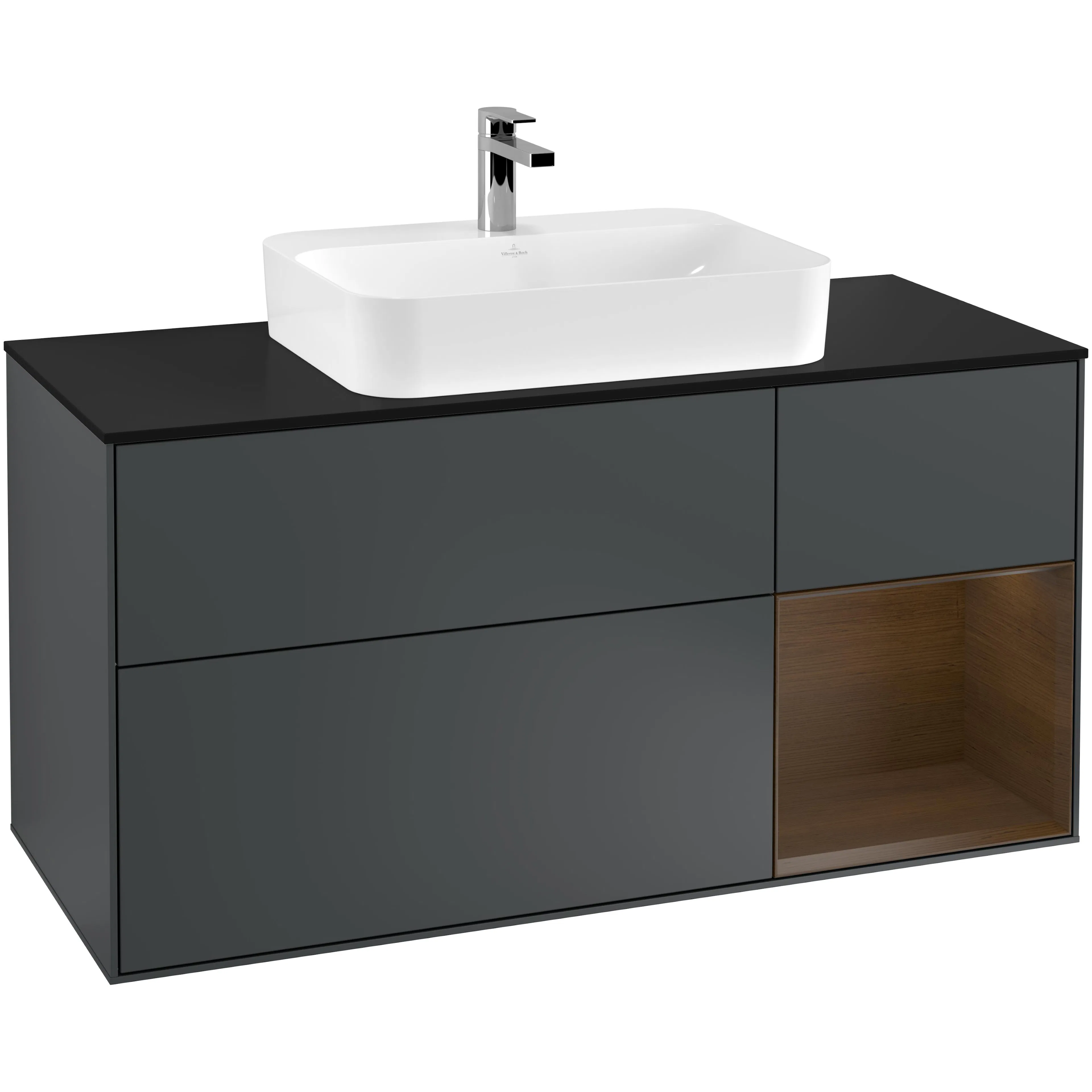 Tvättställsskåp Villeroy & Boch Finion med 3 Lådor Hylla och Bänkskiva för Ytmonterat Tvättställ