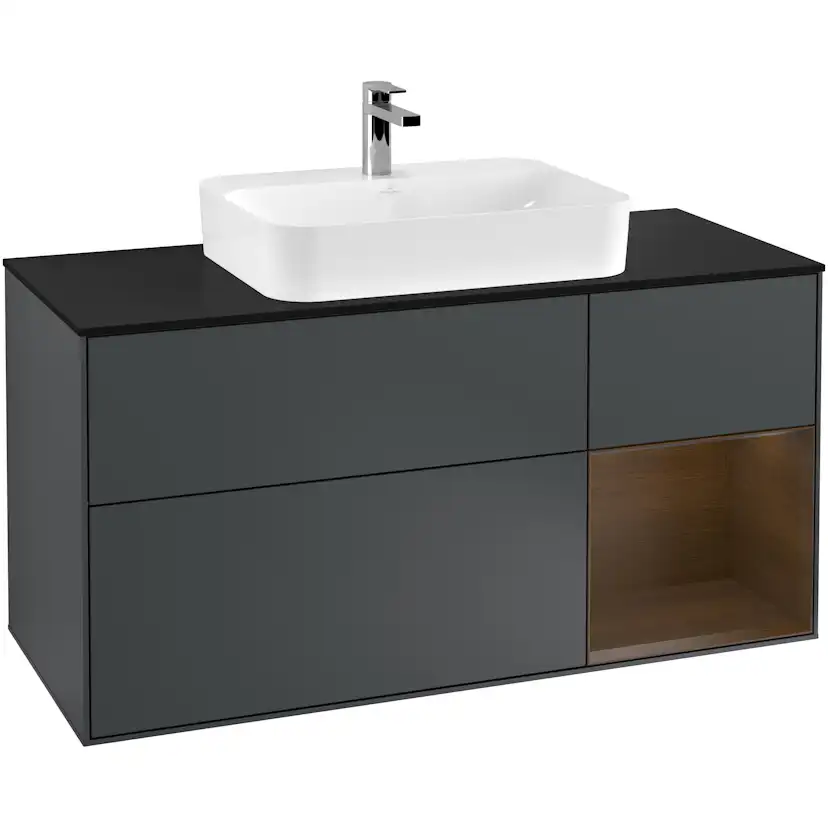 Tvättställsskåp Villeroy & Boch Finion med 3 Lådor Hylla och Bänkskiva för Ytmonterat Tvättställ