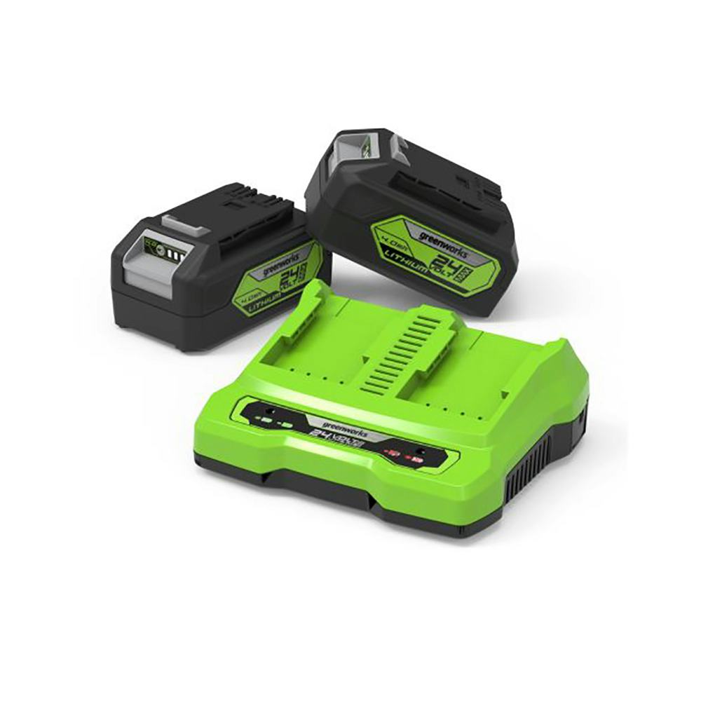 Batteri Greenworks GSK24B2 24V Startpaket 2x2 Ah Med Batteri & Laddare
