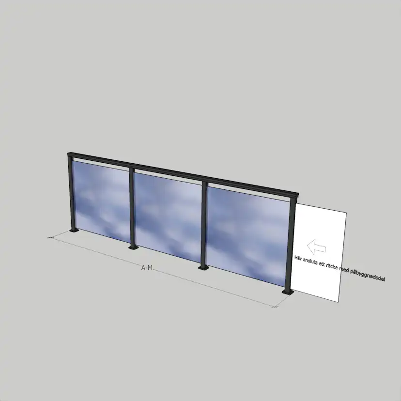 Glasräcke Novoroom Komplett Sektion A-M