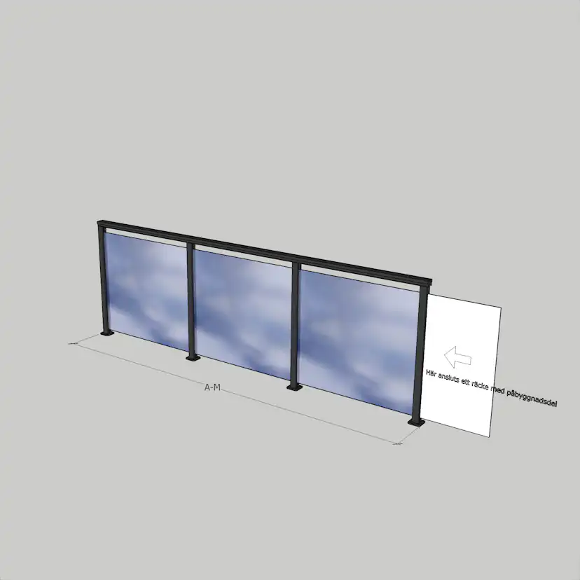 Alu. Vit Ovanpå 2500 mm A-M 2500x1100 mm Vit