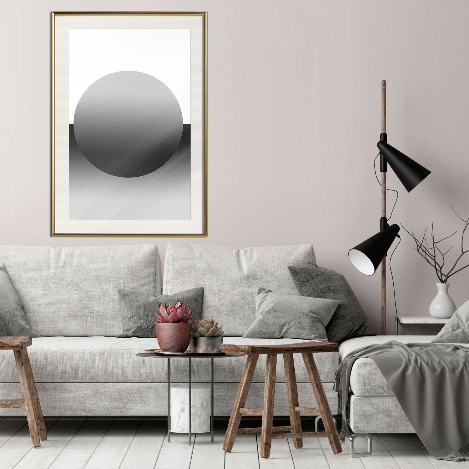 Affisch - Partial Eclipse [Poster] 20x30 Guld ram med passepartout, 20x30 cm