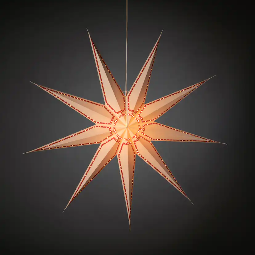 Adventsstjärna Gnosjö Konstsmide Rödmönstrad 115 cm