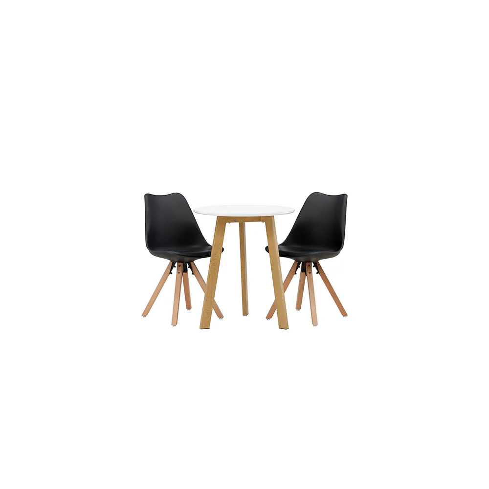 Matgrupp Venture Home Leonora Ø65 cm med 2 st Zeno stolar
