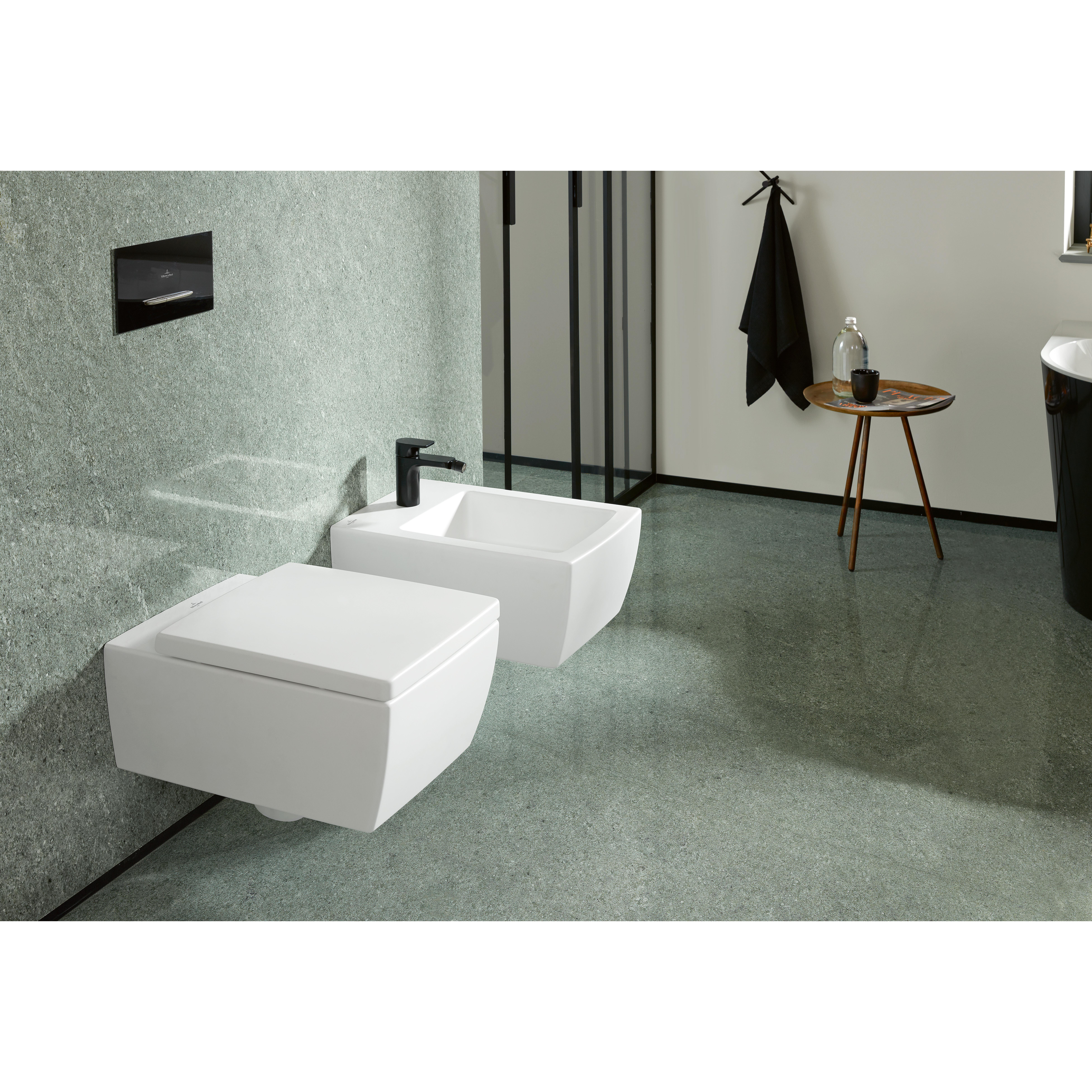 Spolknapp Villeroy & Boch ViConnect installationssystemen 92 Blankgrått glas