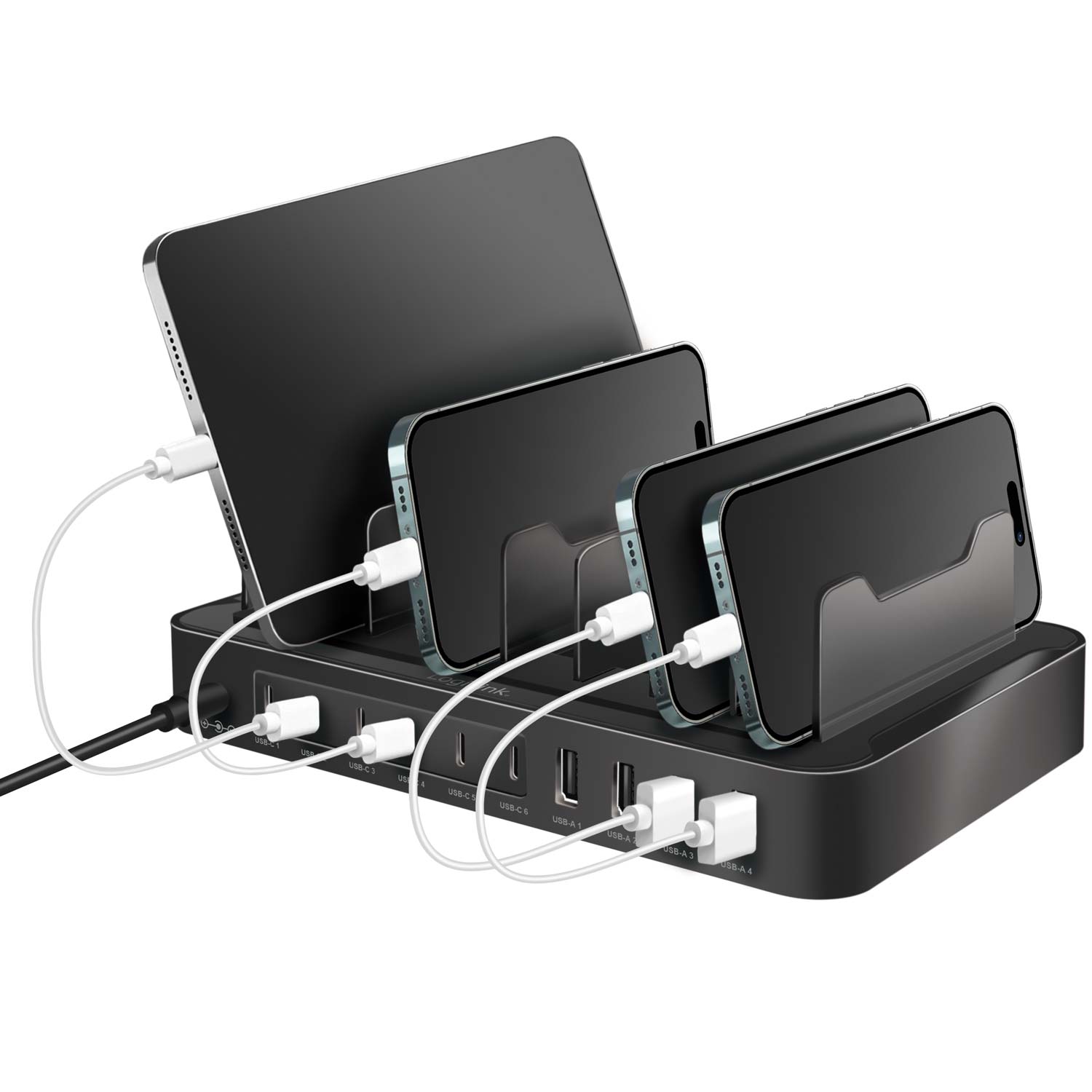 Laddstation LogiLink 10 Portar 6 st USB-C + 4st USB-A PD/QC3.0 120W