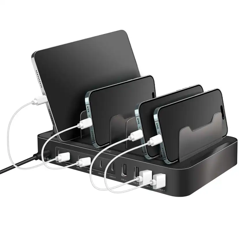 Laddstation LogiLink 10 Portar 6 st USB-C + 4st USB-A PD/QC3.0 120W