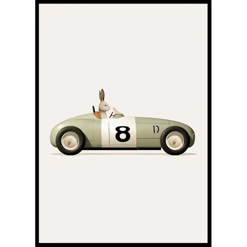 Poster Gallerix Rabbit In Toy Car