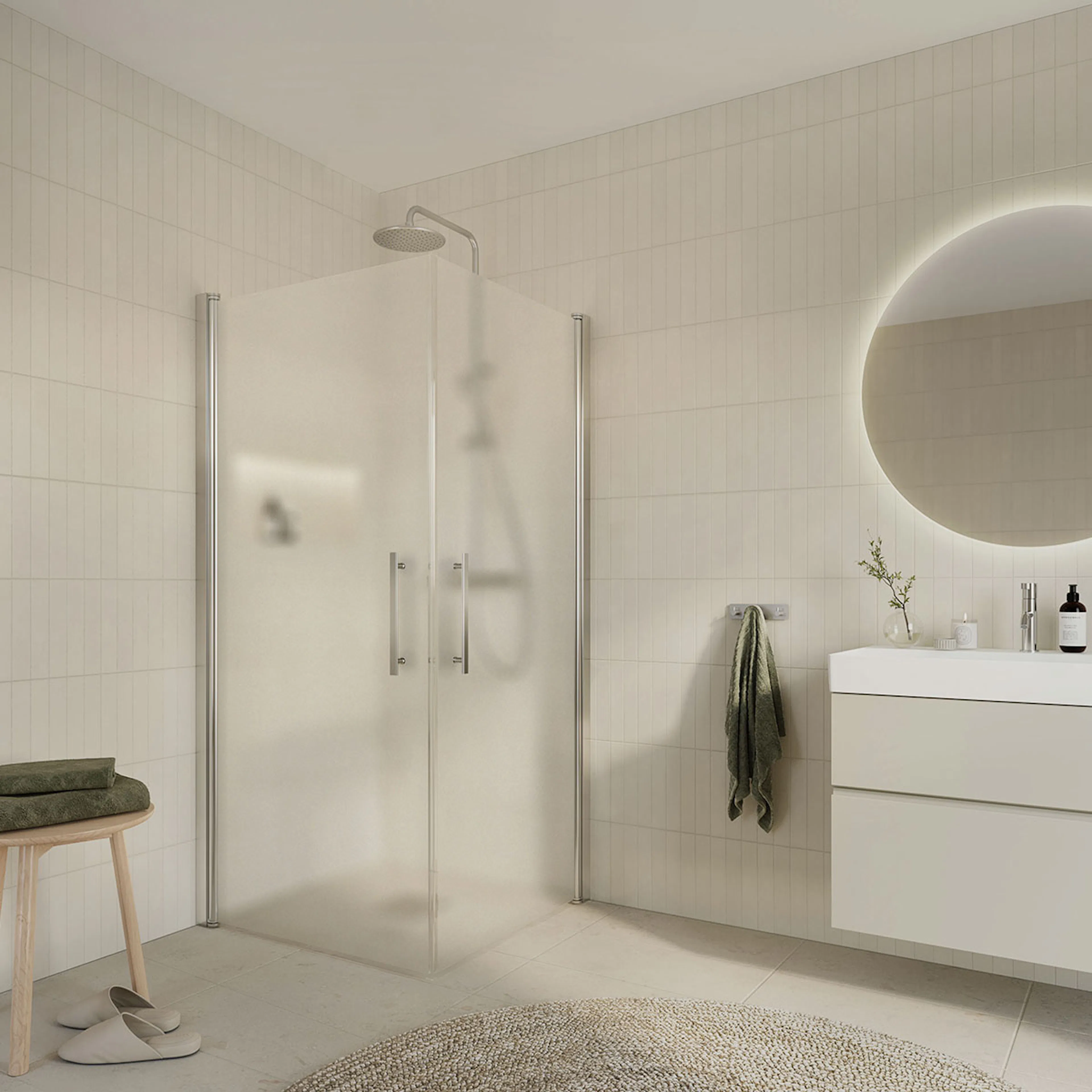 Duschhörn Arrow Corner Frostat Glas