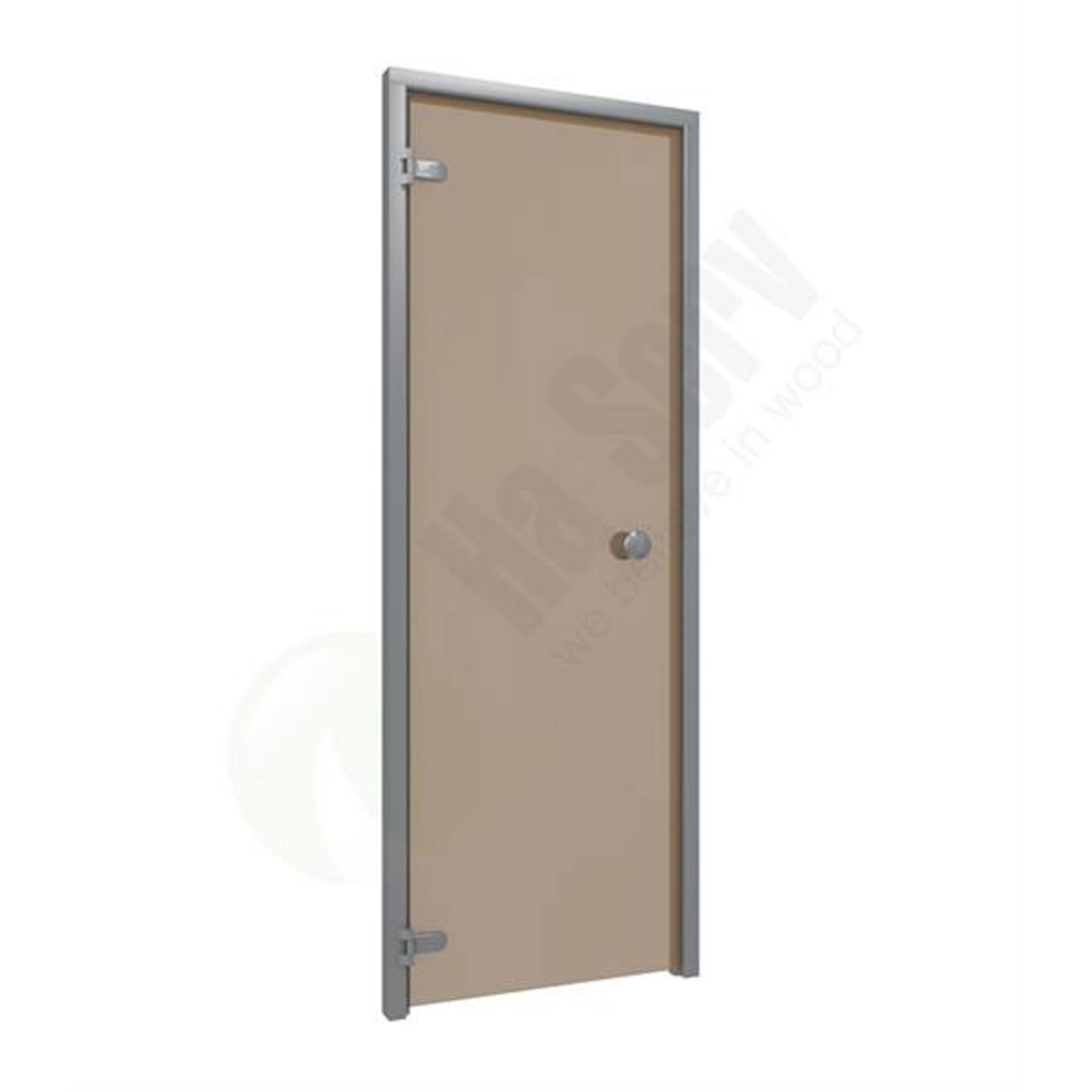Bastudörr 7x20 Aluminiumkarm med bronsfärgat glas. Bronsfärgat glas