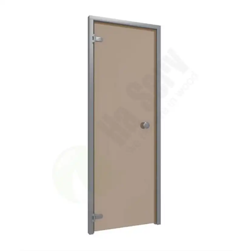 Bastudörr 7x20 Aluminiumkarm med bronsfärgat glas. Bronsfärgat glas