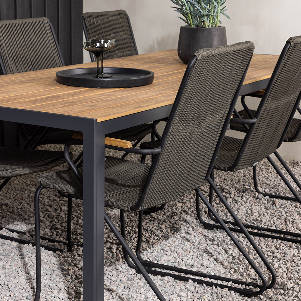 Break Diningtable Alumnium - Black / Nature Rectangular 90*2 Svart
