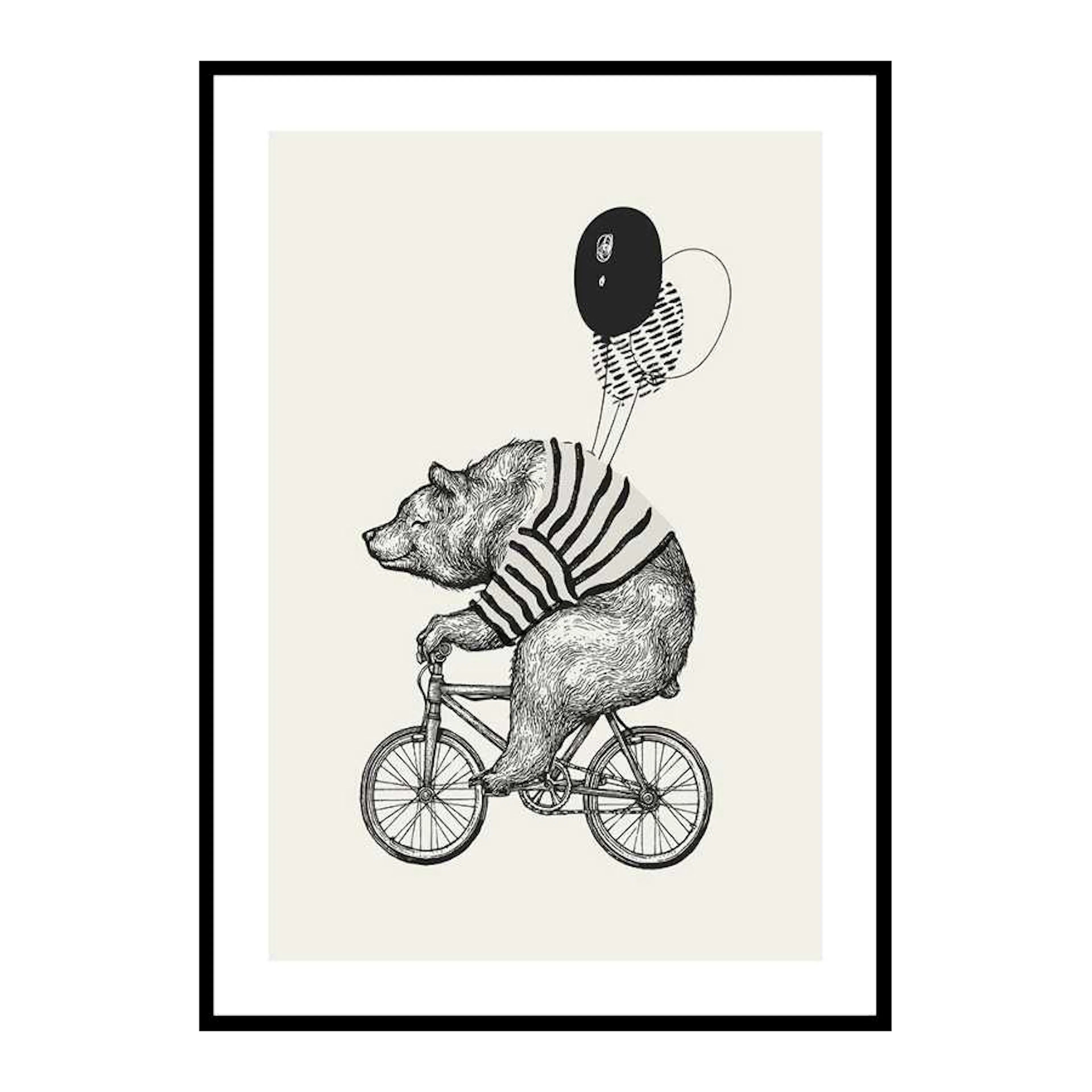 Poster Gallerix Bear On Bicycle