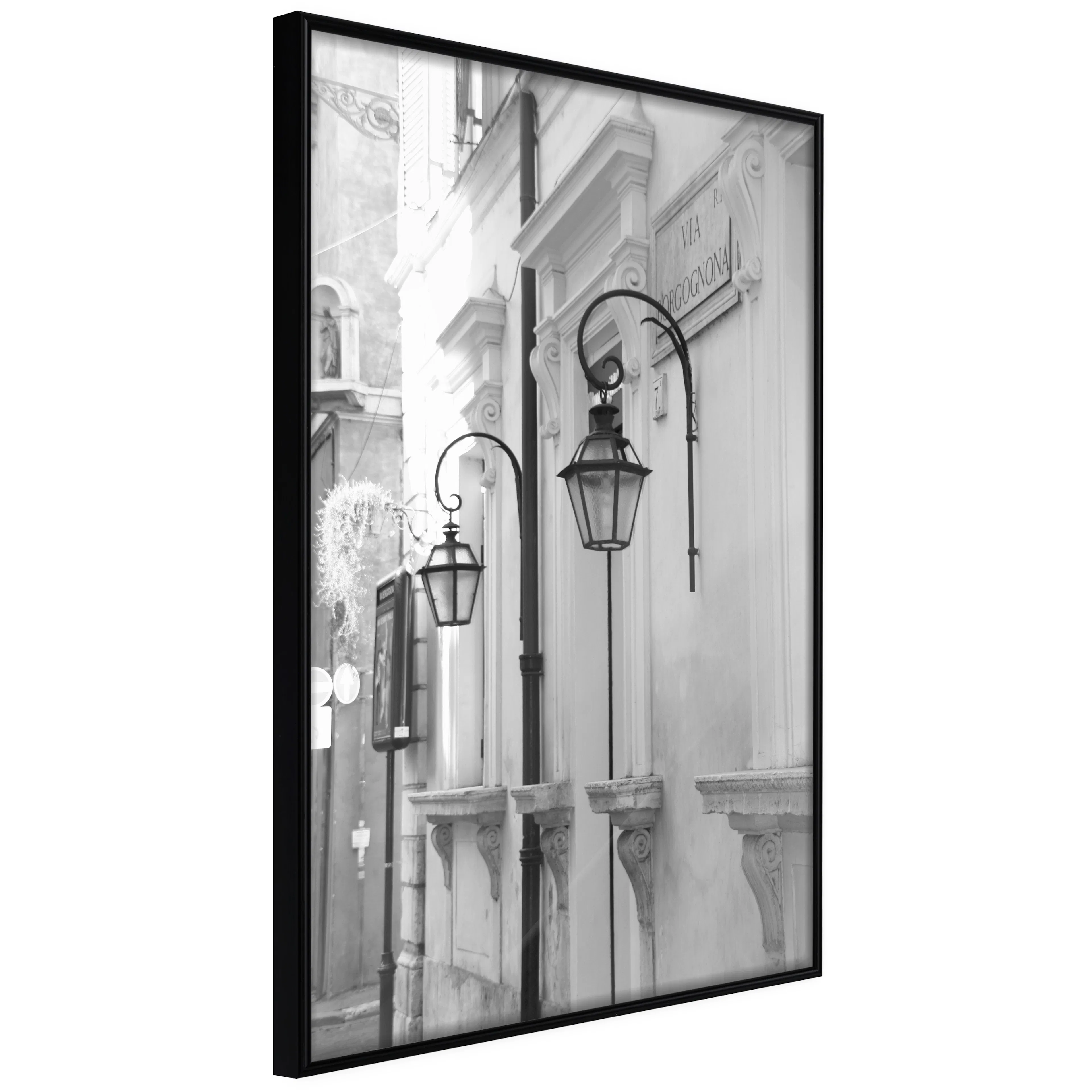 Affisch - Street Lamps [Poster] 40x60 Svart ram, 40x60 cm