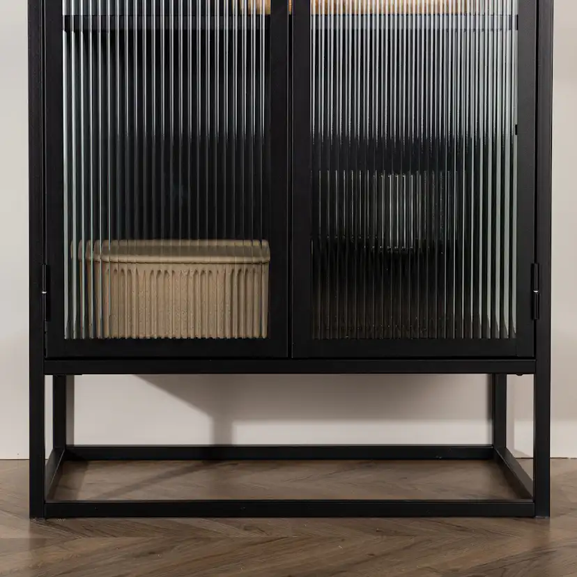 Vitrinskåp Venture Home Garis Svart Stål 160cm