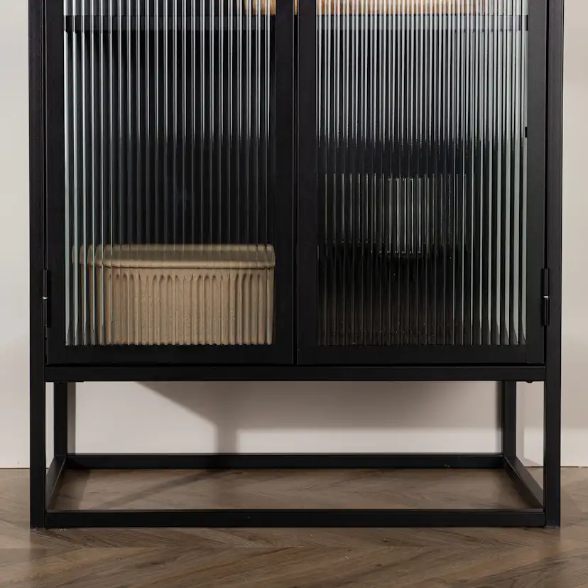 Vitrinskåp Venture Home Garis Svart Stål 160cm