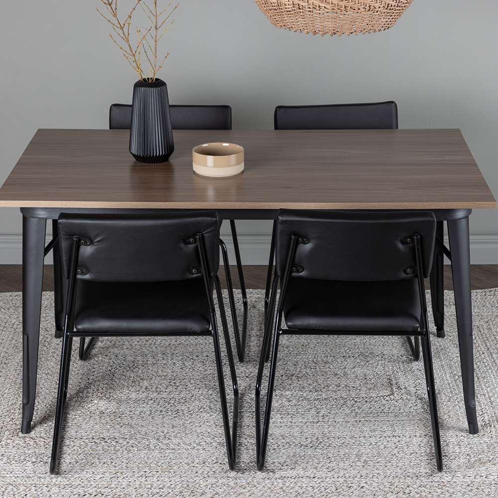 Matgrupp Venture Home Tempe 140 cm med 4 Kenth Stolar