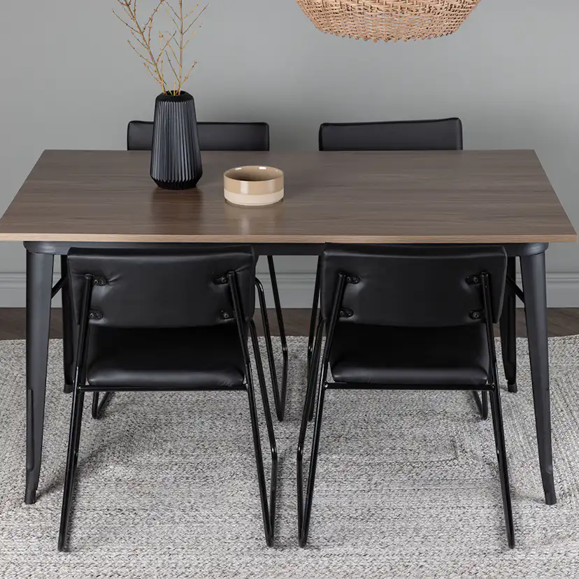 Matgrupp Venture Home Tempe 140 cm med 4 Kenth Stolar