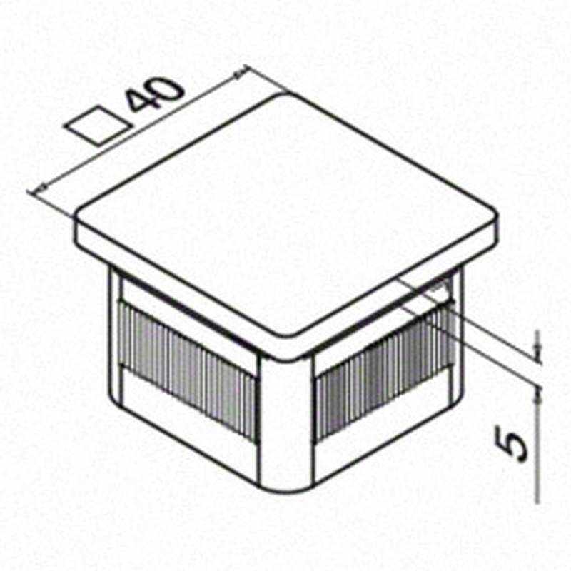 Ändknopp Herrljunga Ledstångsfabrik Fyrkantsrör Utomhusbruk
