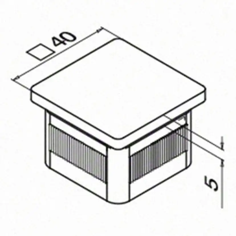 Ändknopp Herrljunga Ledstångsfabrik Fyrkantsrör Utomhusbruk