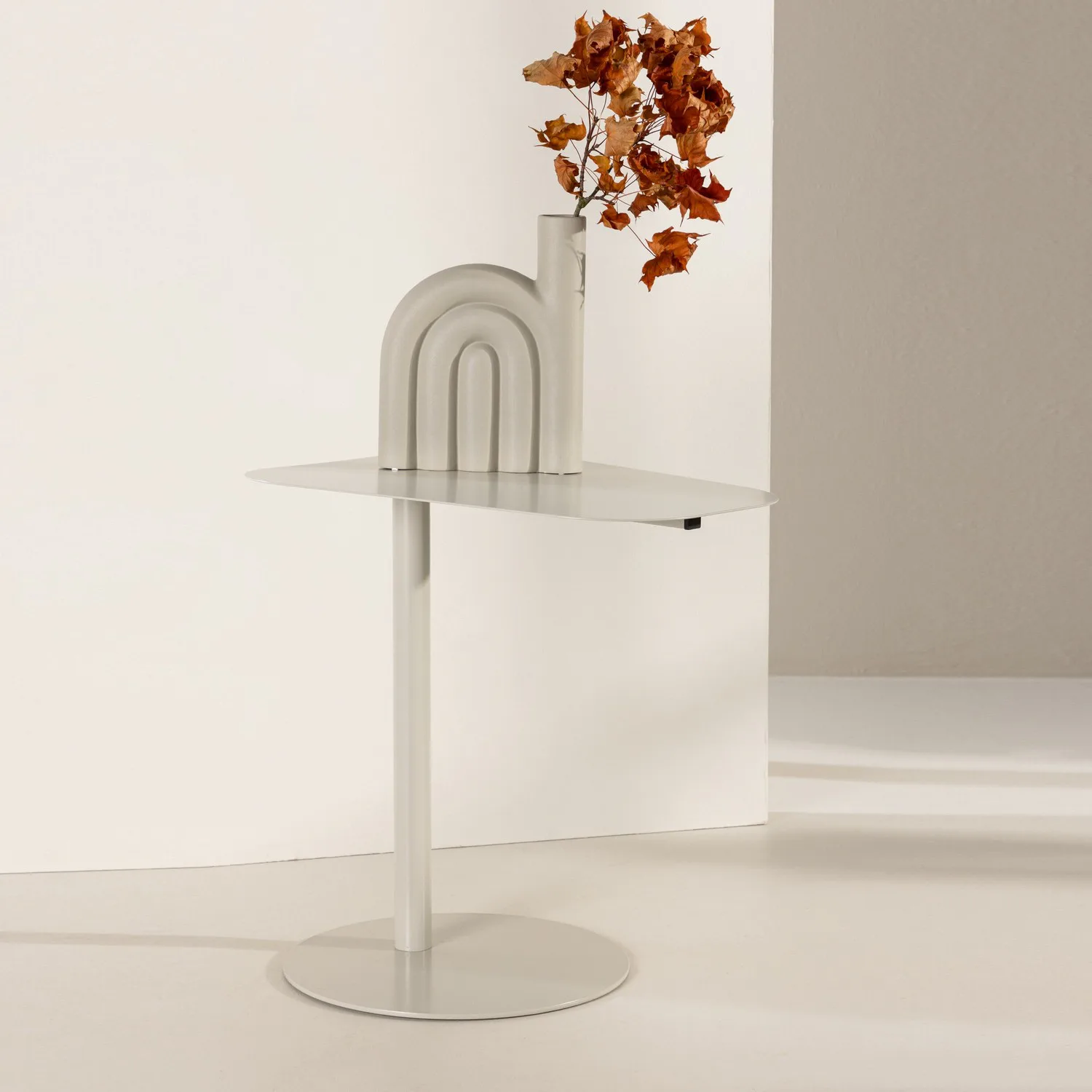 San Jose Side Table - Beige / Beige Beige