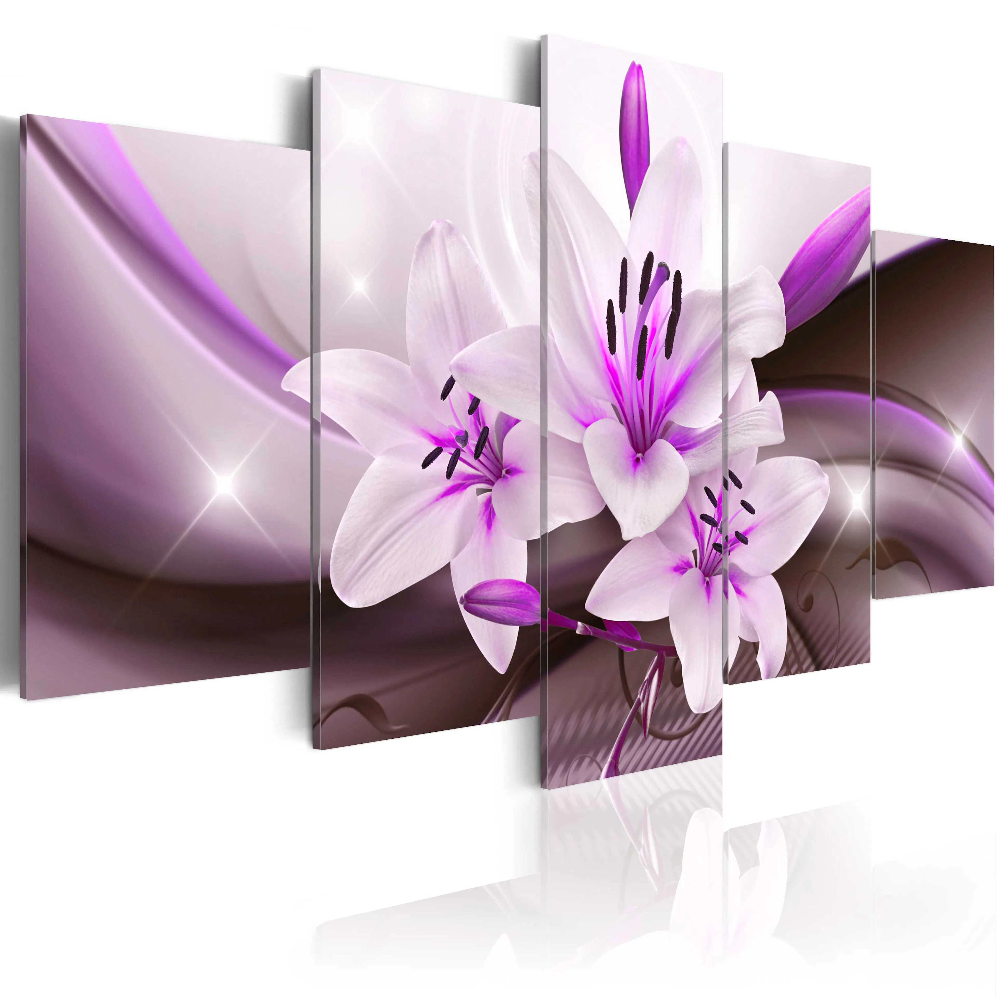 Foto på akryl - Violet Desert Lily [Glass] 200x100 Mått: 200x100 cm