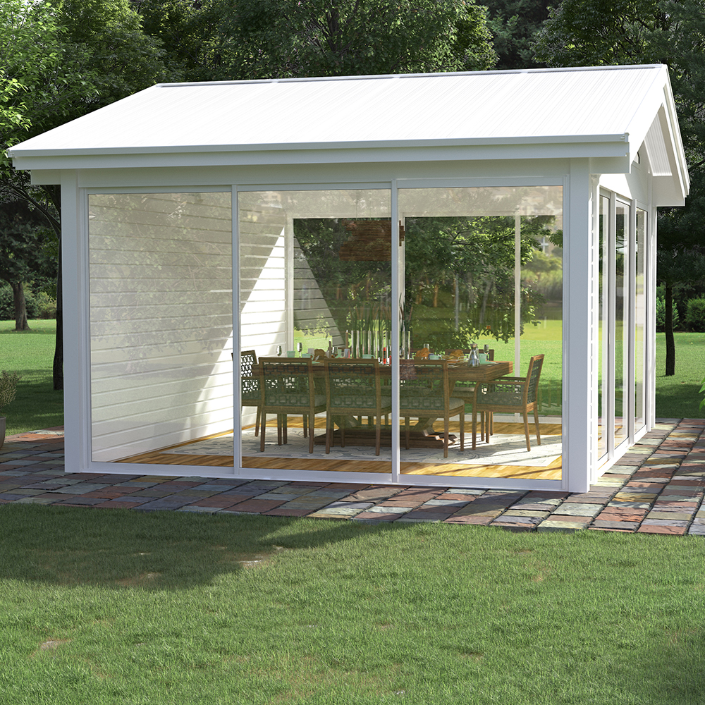 Komplett Fristående Uterum Landskap Glittra Året Runt 15 kvm