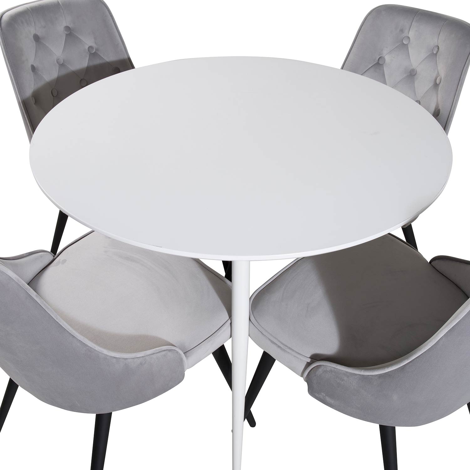 Matgrupp Venture Home Plake med 4 Vera Stolar Sammet Runt