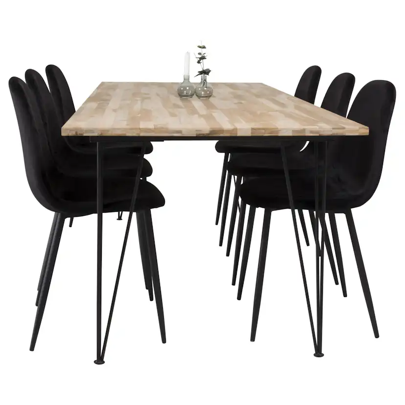 Matgrupp Venture Home Bim med 6 Pobbie Stolar Sammet