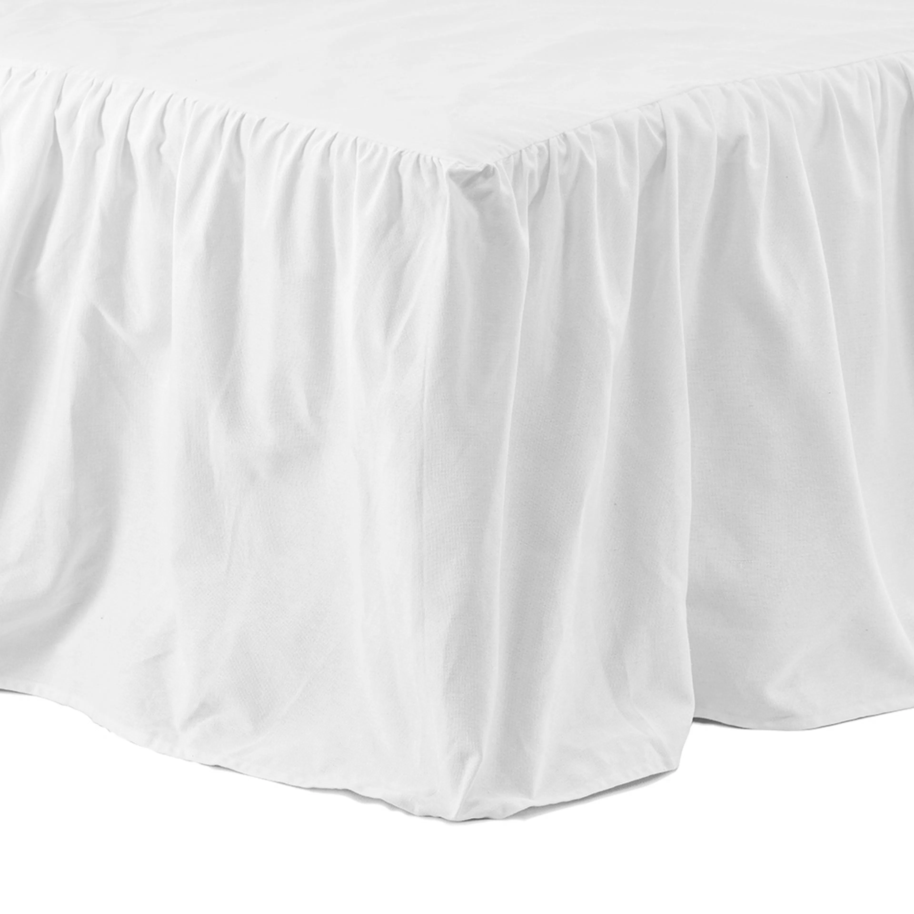 Pixy Bed Skirt Cotton romantic - white /  - 160*200 Vit, 160x200 cm