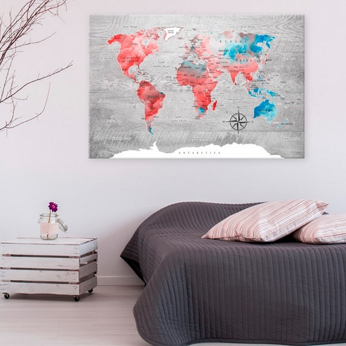 Tavla Arkiio World Map Red Roam